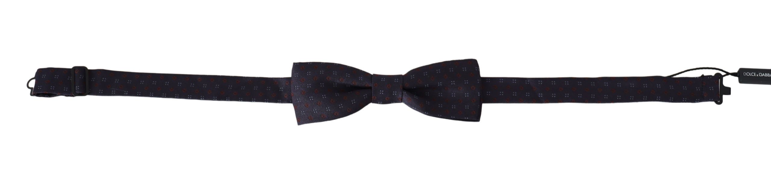 Dolce & Gabbana Dolce & Gabbana Gray Pattern Silk Adjustable Neck Papillon Bow Men's Tie