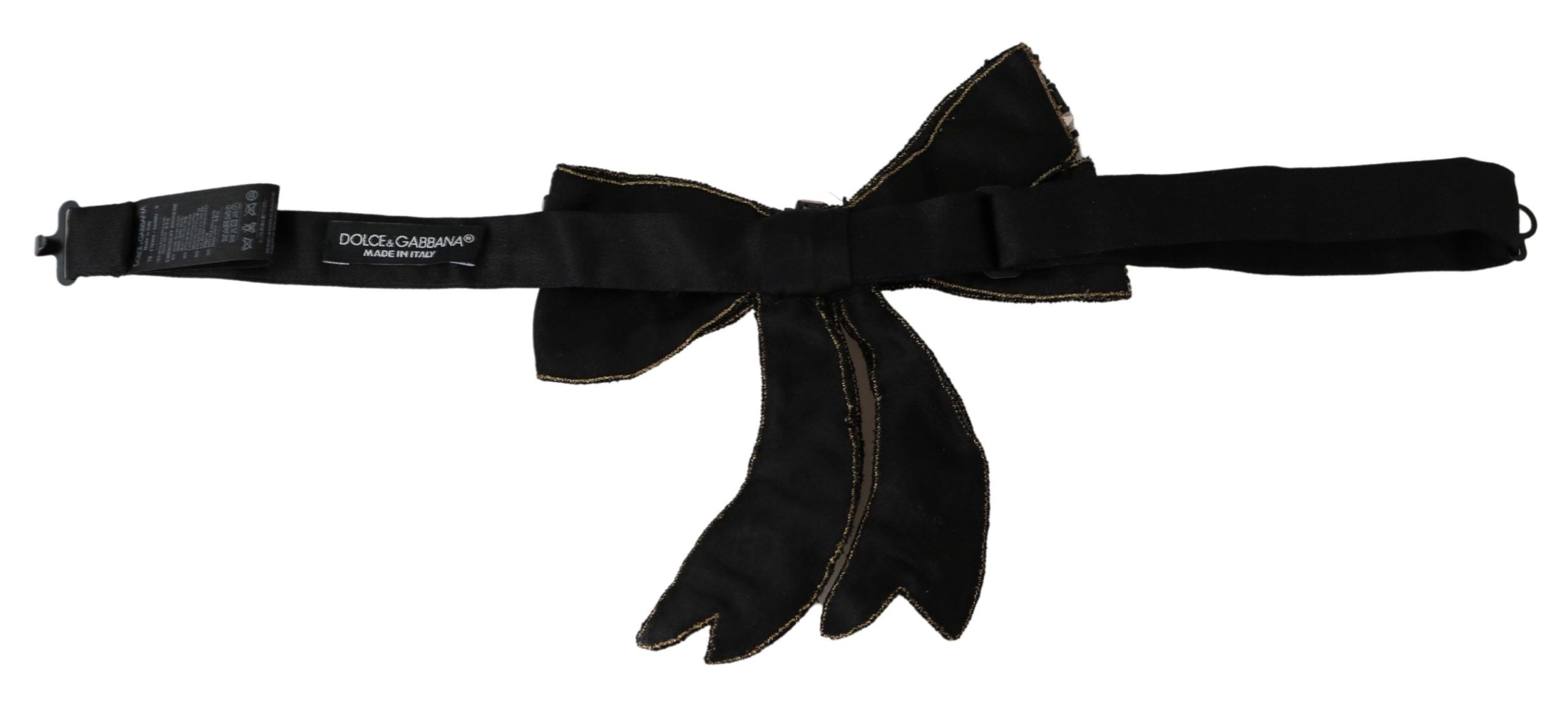 Dolce & Gabbana Dolce & Gabbana Gold Tone Silk Rhinestone Embellished Women Women's Bowtie