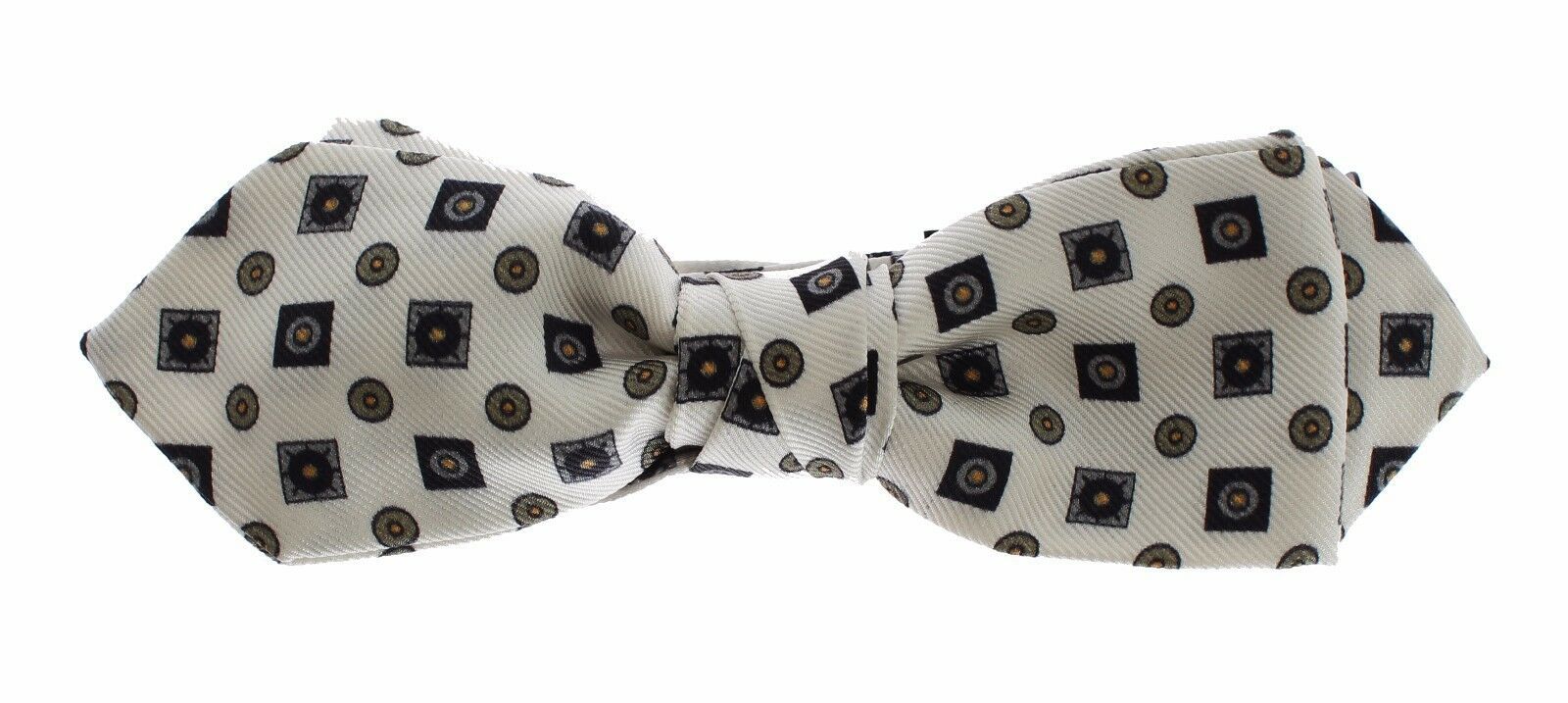 Dolce & Gabbana Dolce & Gabbana White Silk Bowtie Leather Men Belt Gift Men's Box