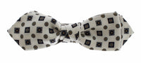 Dolce & Gabbana Dolce & Gabbana White Silk Bowtie Leather Men Belt Gift Men's Box