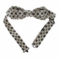 Dolce & Gabbana Dolce & Gabbana White Silk Bowtie Leather Men Belt Gift Men's Box