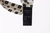 Dolce & Gabbana Dolce & Gabbana White Silk Bowtie Leather Men Belt Gift Men's Box