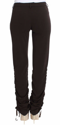 Ermanno Scervino Brown Stretch Casual Trousers Women's Pants
