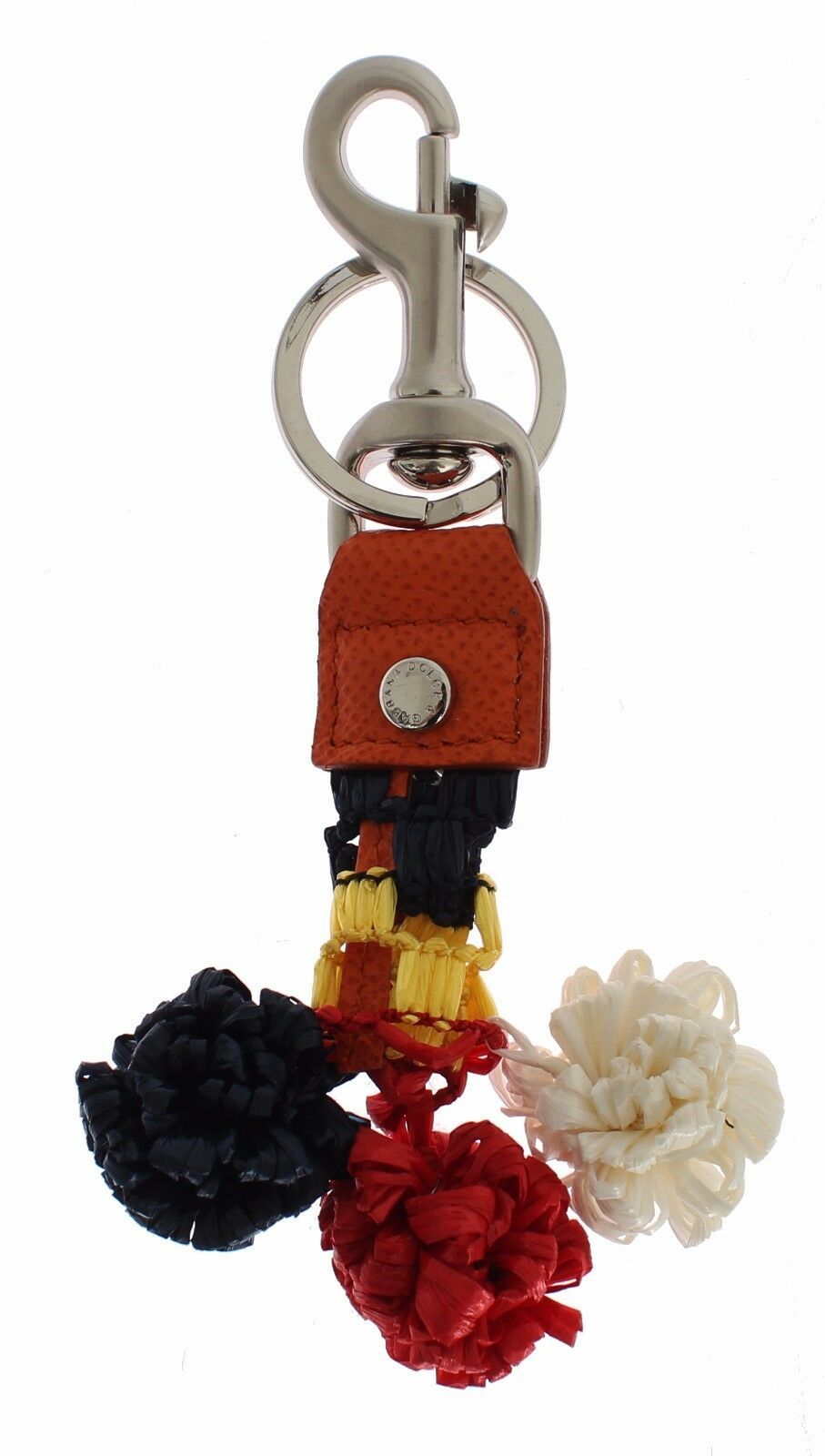 Dolce & Gabbana Dolce & Gabbana Multicolor Raffia Leather Clasp Finder Chain Women's Keyring