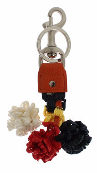 Dolce & Gabbana Dolce & Gabbana Multicolor Raffia Leather Clasp Finder Chain Women's Keyring
