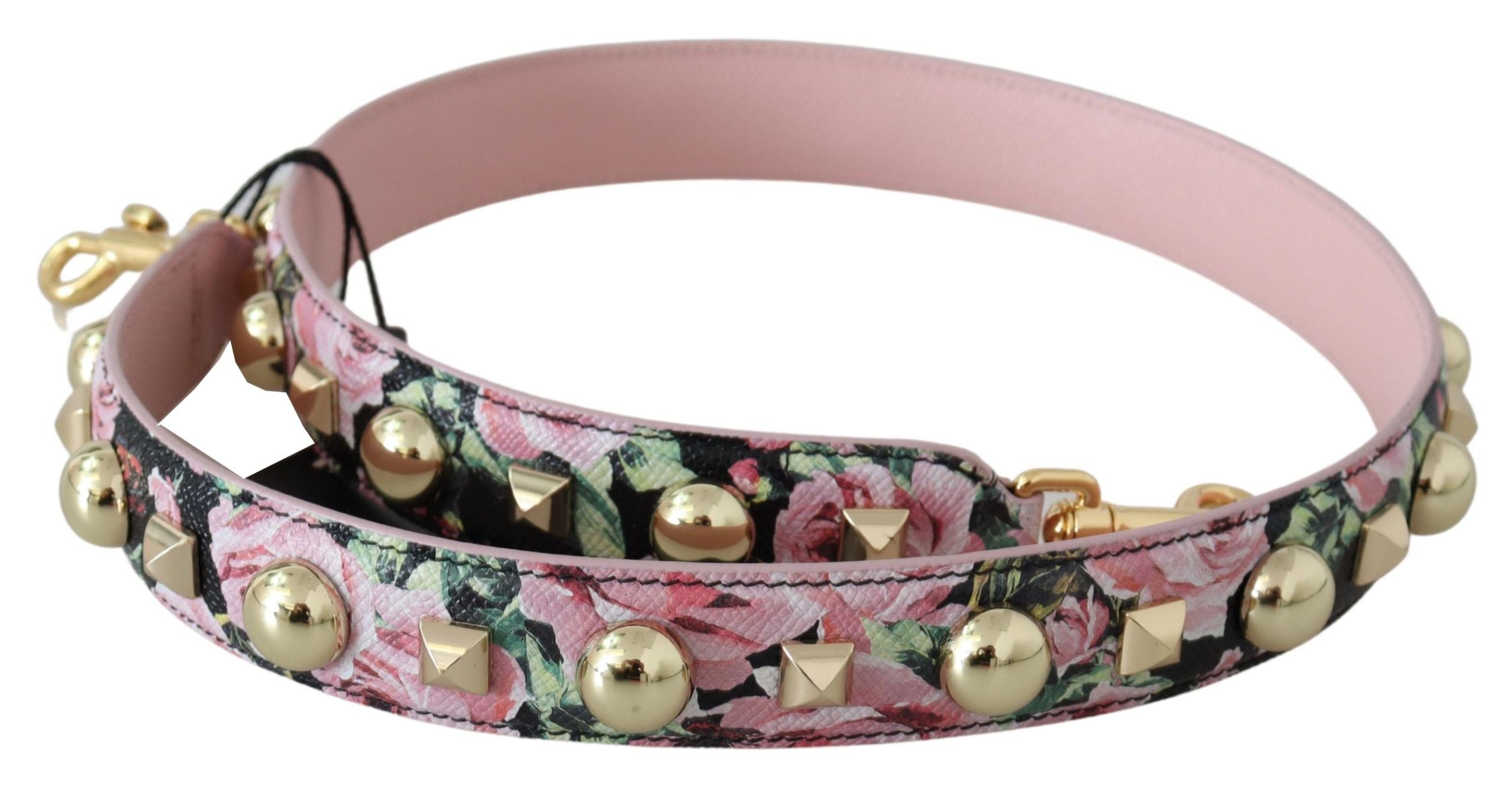 Dolce & Gabbana Dolce & Gabbana Pink Floral Gold Studs Bag Accessory Shoulder Women's Strap