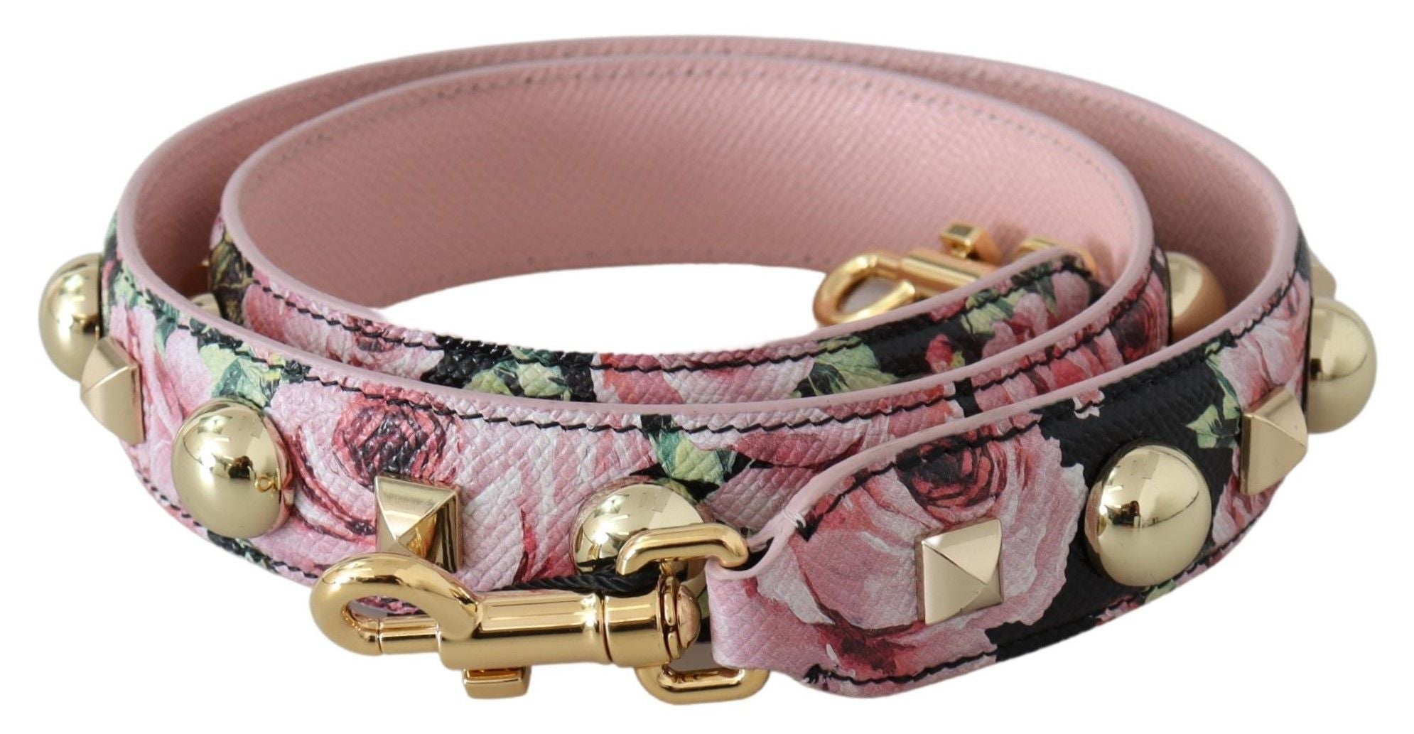 Dolce & Gabbana Dolce & Gabbana Pink Floral Gold Studs Bag Accessory Shoulder Women's Strap
