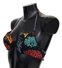 Dolce & Gabbana Black Corals Print Women Beachwear Bikini Women's Tops