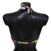 Dolce & Gabbana Multicolor Floral Print Swimwear Bikini Women's Tops