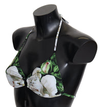 Dolce & Gabbana Multicolor Floral Print Halter Swimwear Bikini Women's Top