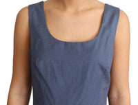 Dolce & Gabbana Blue Polka Cotton A-Line Stretch Women's Dress