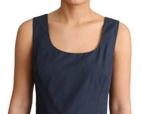 Dolce & Gabbana Blue Polka Dotted Cotton A-Line Women's Dress