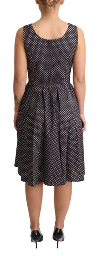 Dolce & Gabbana Black Floral Cotton A-Line Stretch Women's Dress