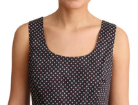 Dolce & Gabbana Black Floral Cotton A-Line Stretch Women's Dress