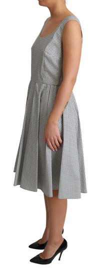 Dolce & Gabbana Gray Polka Dotted Cotton A-Line Women's Dress