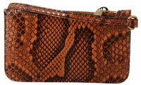 Dolce & Gabbana Dolce & Gabbana Brown Leather Coin Purse Wristlet Mirror AGNESE Women's Wallet