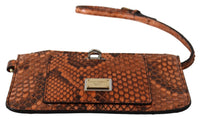 Dolce & Gabbana Dolce & Gabbana Brown Leather Coin Purse Wristlet Mirror AGNESE Women's Wallet