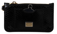 Dolce & Gabbana Dolce & Gabbana Black Leather Coin Purse Wristlet Mirror Agnese Women's Wallet