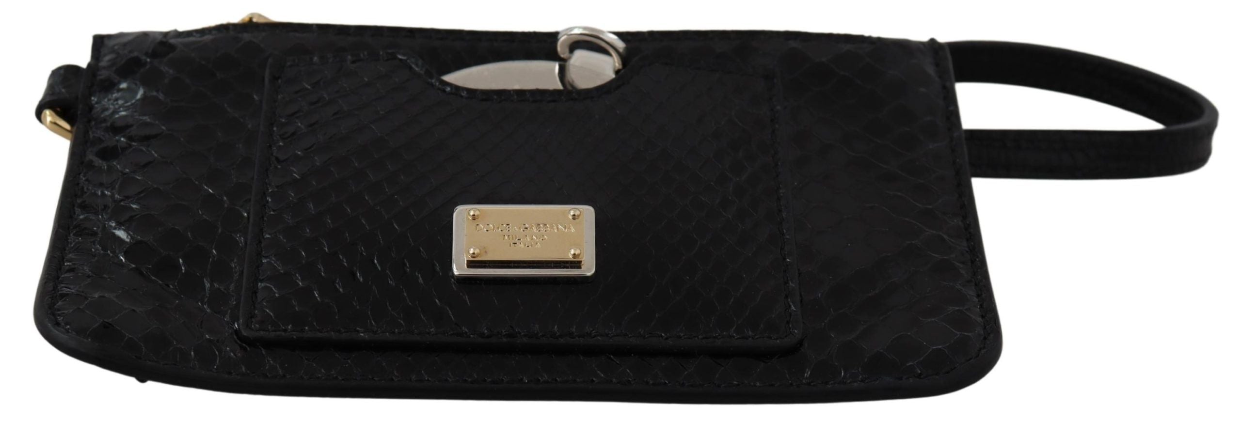 Dolce & Gabbana Dolce & Gabbana Black Leather Coin Purse Wristlet Mirror Agnese Women's Wallet