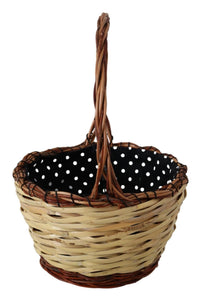 Dolce & Gabbana Beige Wood Wicker Rattan Basket Tote Women's Bag