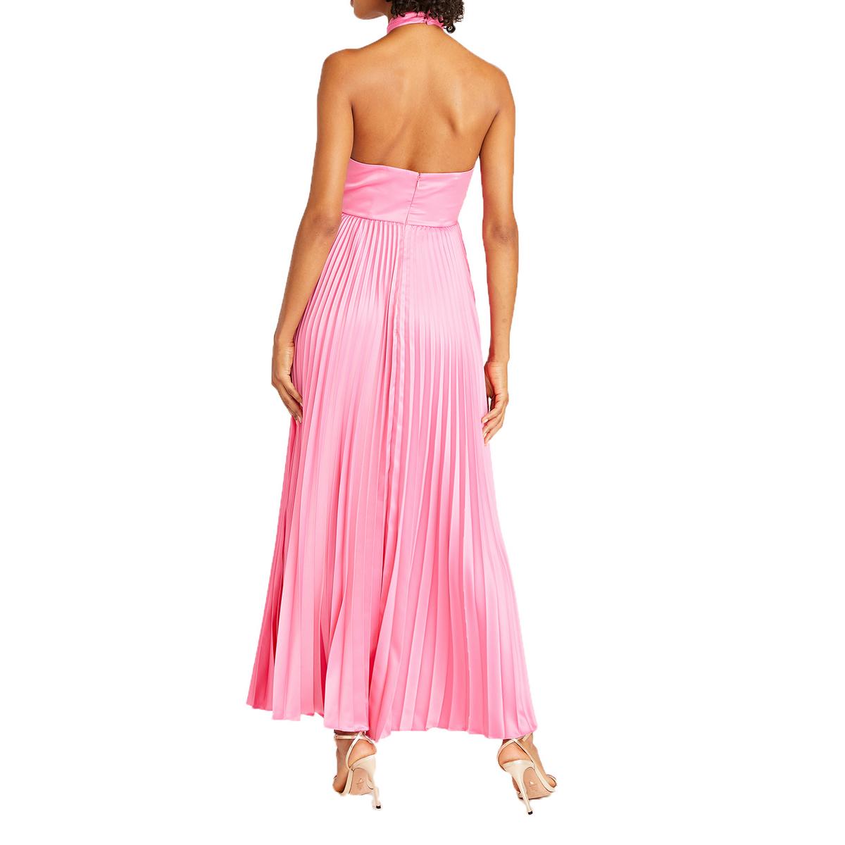 Womens Pleated Recycled Polyester Midi Dress