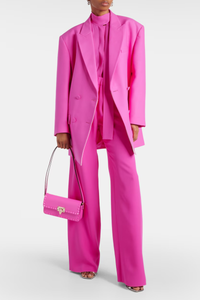 Valentino Garavani Valentino Elastic Waist Silk Wide-Leg Pants In Pink