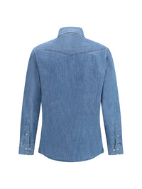 BRUNELLO CUCINELLI Brunello Cucinelli Men Easy Fit Lightweight Denim Shirt