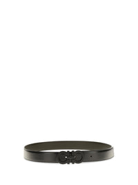 Ferragamo Men Reversible Adjustable Belt With Textured Gancini Buckle