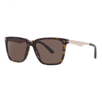 Tom Ford Sunglasses Square Full Rim, Shiny Classic Dark Havana Frame and Brown Lens FT086252E