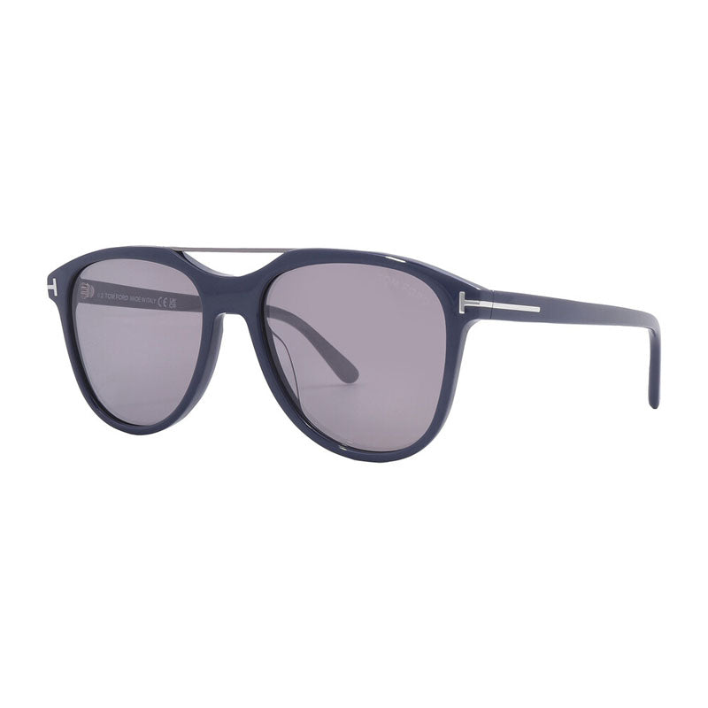 Tom Ford Sunglasses Aviator Full Rim, Black/Havana Frame and Smoke Lens FT109805A