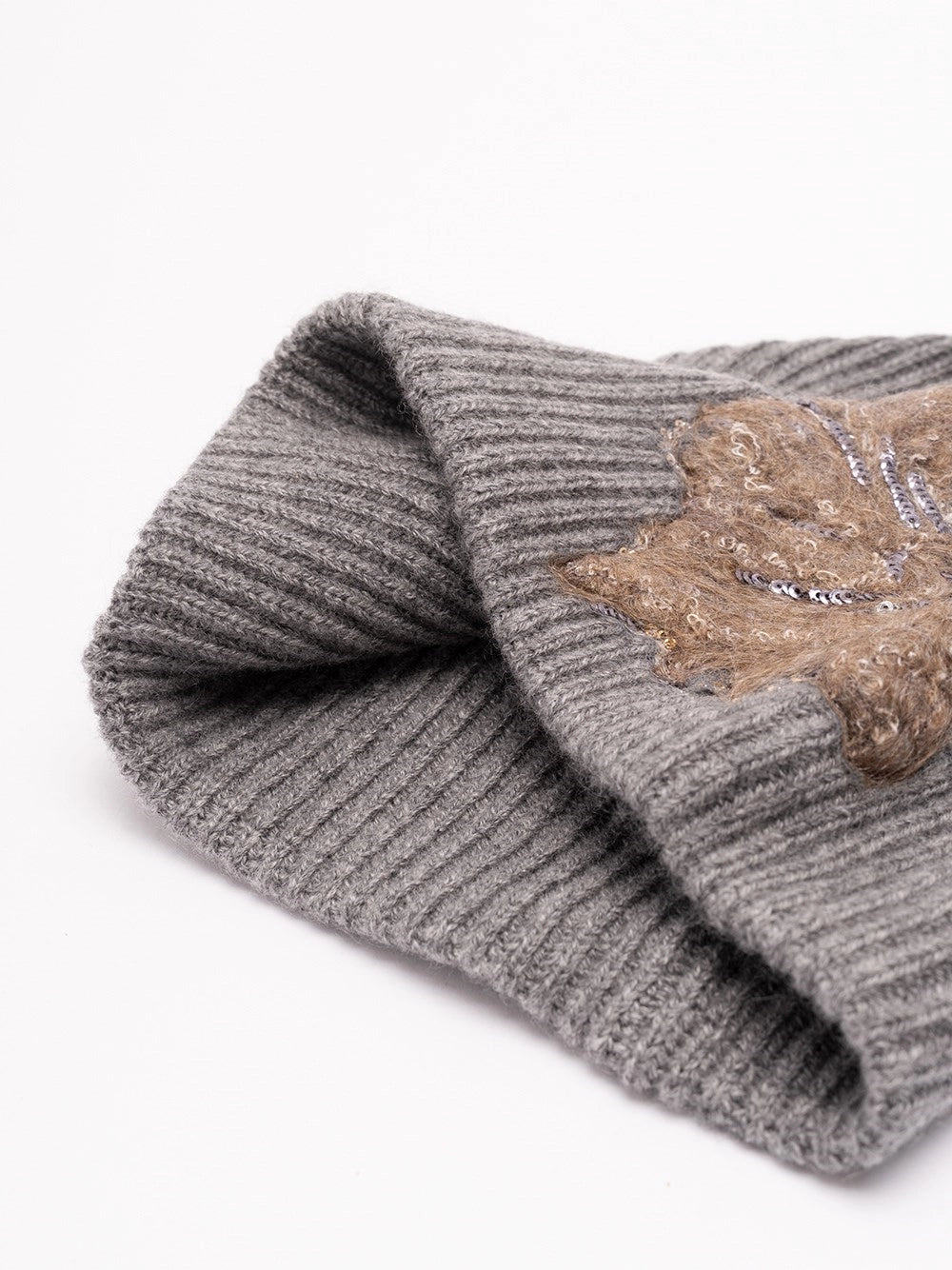 Brunello Cucinelli Women Cashmere Beanie With Floral Embroidery