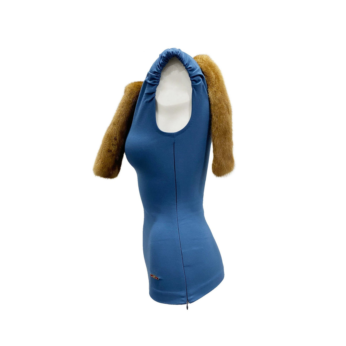Dsquared2 Dsquared2 Mink Collar Sleeveless Top Women