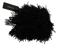 Dolce & Gabbana Black White Knitted Cashmere Animal Design Women's Hat