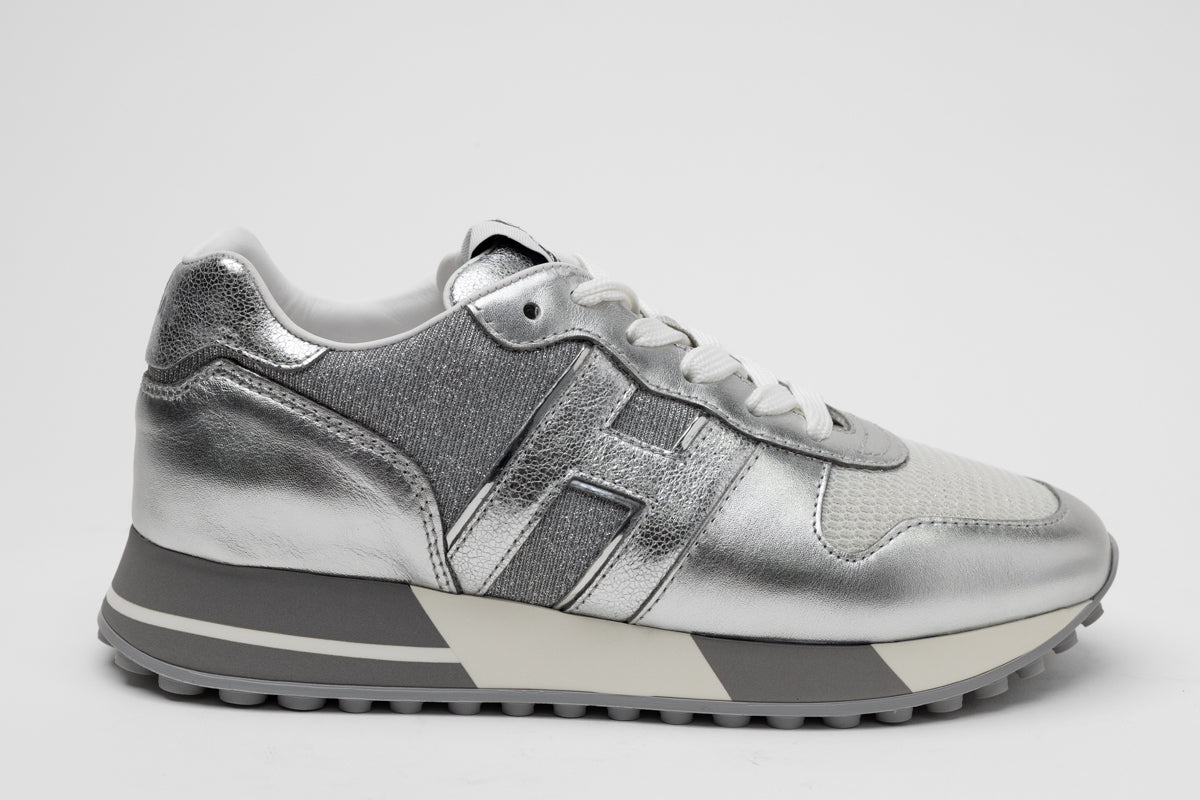 Hogan Metallic Ribbed Panel Sneakers