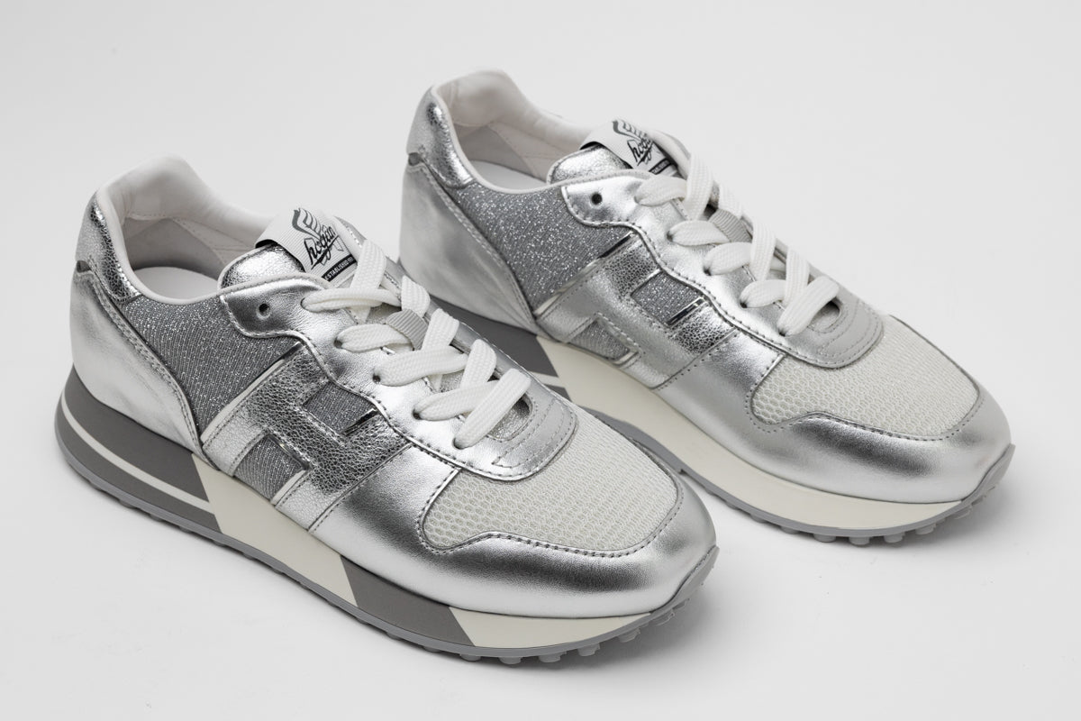 Hogan Metallic Ribbed Panel Sneakers