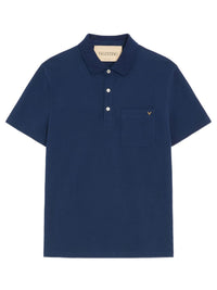 Valentino Garavani Men Valentino Polo Shirt In Cotton Piqué With Vgold