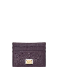 DOLCE & GABBANA Dauphine Calfskin Card Holder With Branded Plate Women