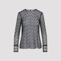 Alberta Ferretti L/S Pois Tulle Top Women