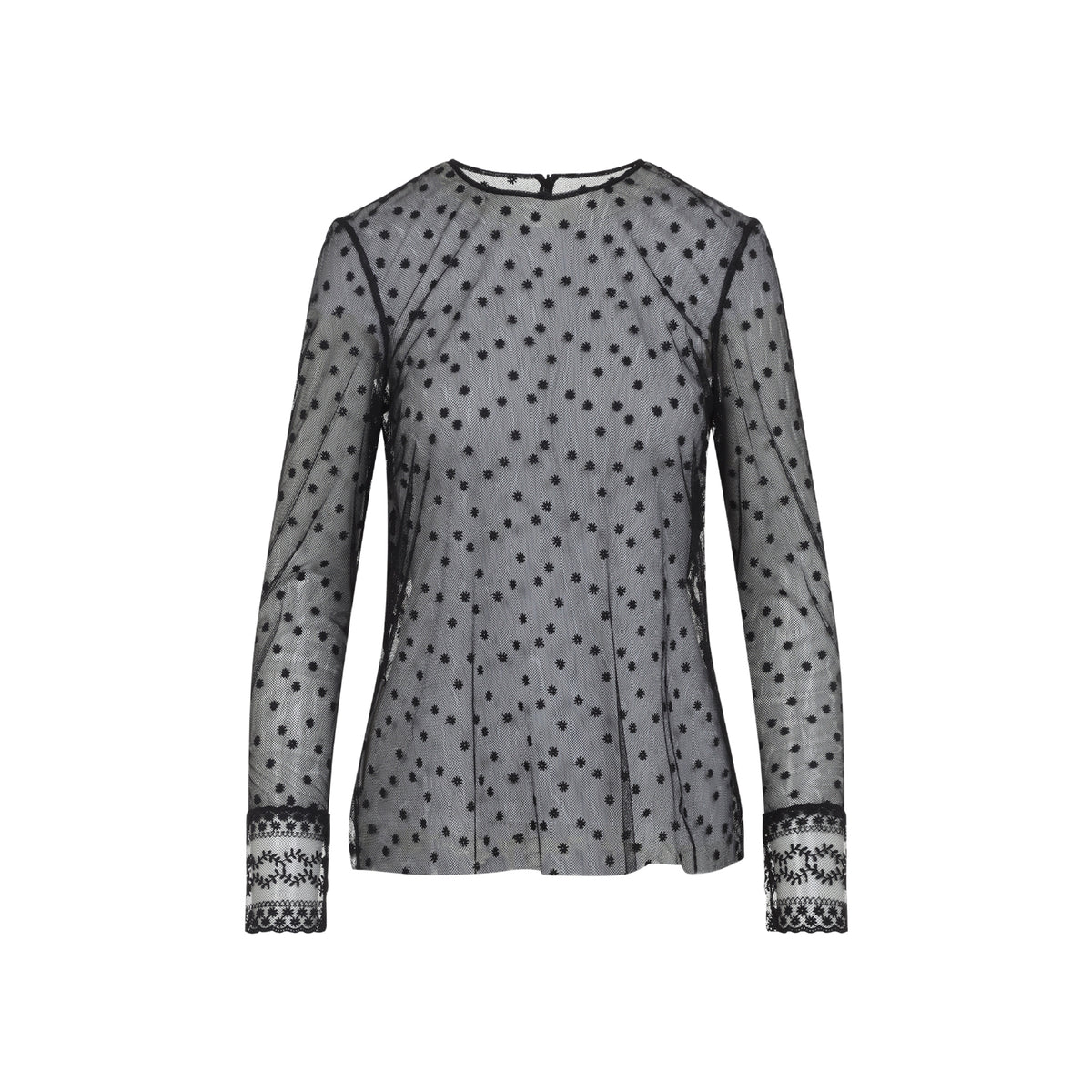 Alberta Ferretti L/S Pois Tulle Top Women