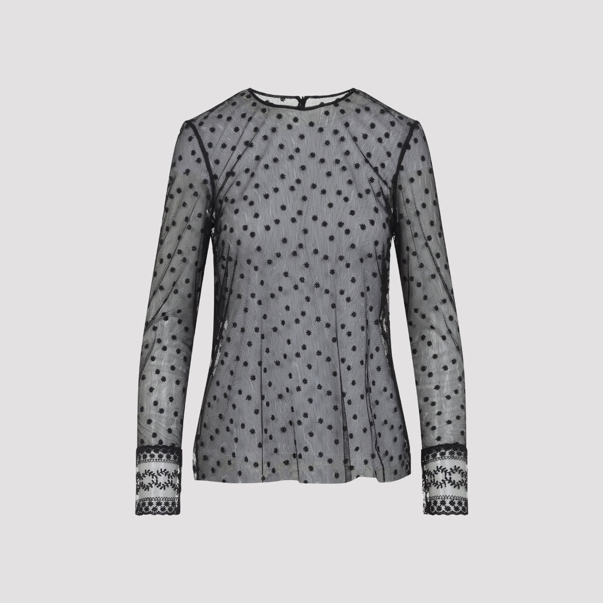 Alberta Ferretti L/S Pois Tulle Top Women
