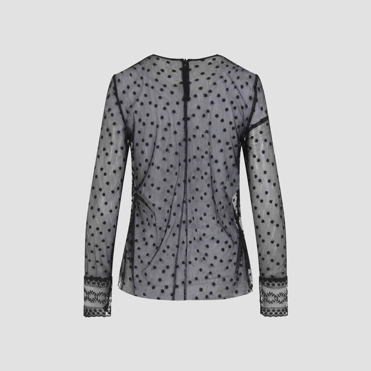 Alberta Ferretti L/S Pois Tulle Top Women