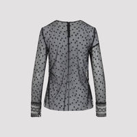 Alberta Ferretti L/S Pois Tulle Top Women