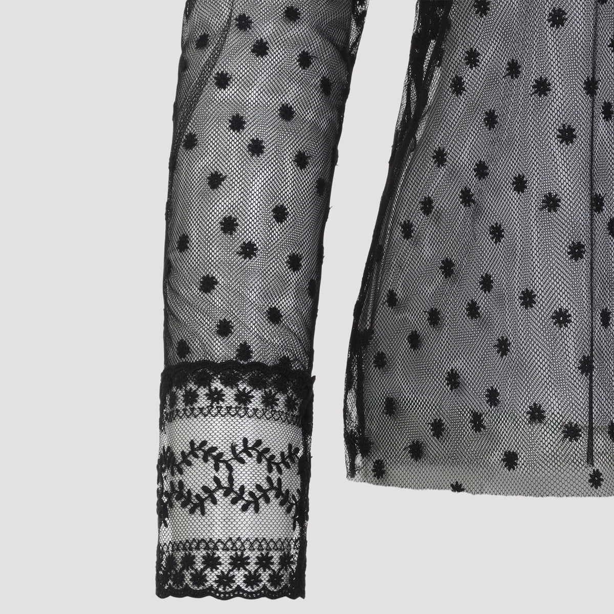 Alberta Ferretti L/S Pois Tulle Top Women