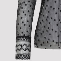 Alberta Ferretti L/S Pois Tulle Top Women