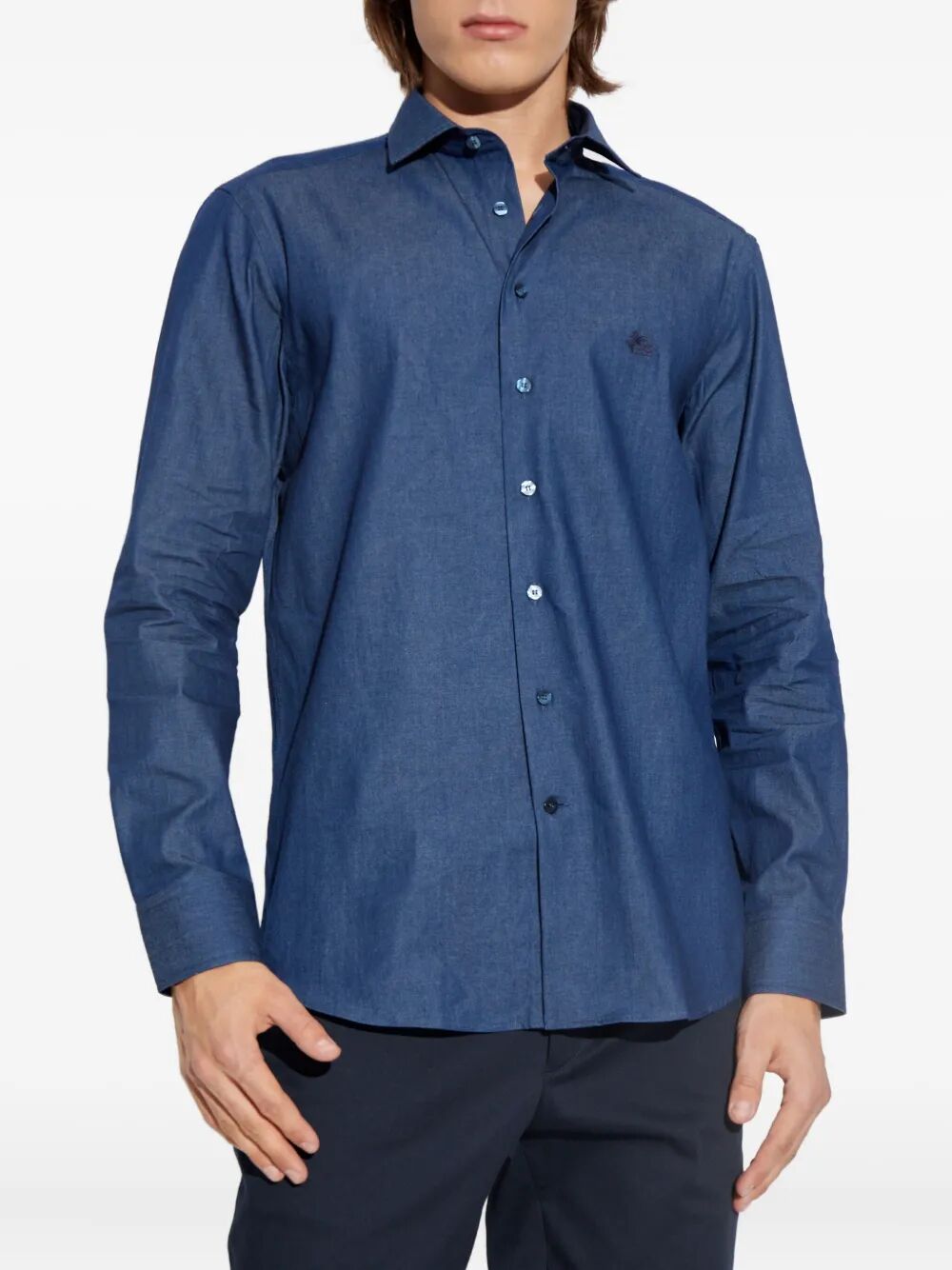 ETRO Etro Men Embroidered Logo Cotton Shirt