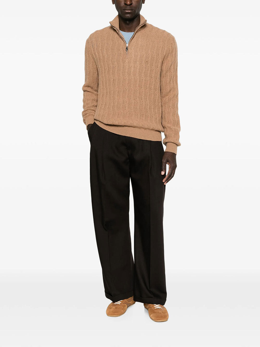 Etro Men Roma Cashmere Quarter-Zip Jumper