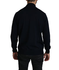 MILA SCHÖN Dark Blue Crewneck Pullover 100% Wool Men's Sweater