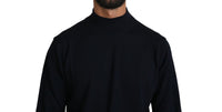 MILA SCHÖN Dark Blue Crewneck Pullover 100% Wool Men's Sweater