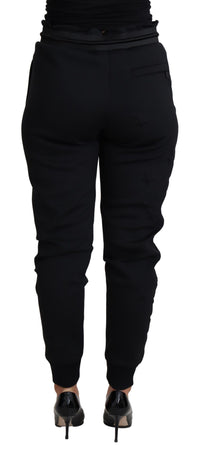 Dolce & Gabbana Black Polyester Neoprene Jogger Trouser Women's Pants
