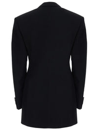 SAINT LAURENT PARIS Giacca Smoking Monopetto In Grain De Poudre Women